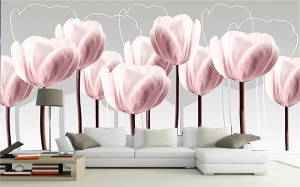 Tranh dán tường 3D hoa tulip
