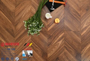 Sàn gỗ Morser 8mm cốt xanh vân xương cá 3D XK142