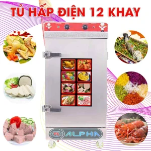 Tủ Nấu Cơm - Máy Hấp Giò Chả 12 Khay - Có Điều Khiển