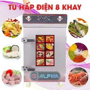 Tủ Nấu Cơm - Máy Hấp Giò Chả 8 Khay - Có Điều Khiển