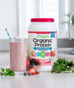 Bột Protein Hữu cơ Orgain Organic Protein 1.22kg Hương Dâu Của Mỹ