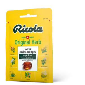 Kẹo Ngậm Giảm Ho Ricola Sugar Free Lemon Mint Thảo Mộc Hương Chanh Bạc Hà