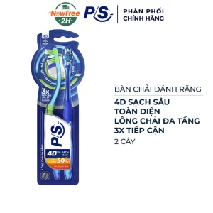 Bàn Chải Đánh Răng P/S 4D Sạch Sâu Toàn Diện (2 Cây)