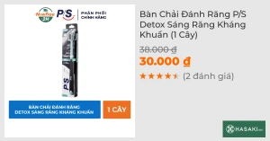 Bàn Chải Đánh Răng P/S Detox Trắng Răng Kháng Khuẩn (1 Cây)