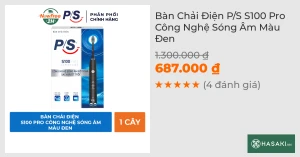 Bàn Chải Điện P/S S100 Pro Sạch Mảng Bám Tới 10X Màu Đen