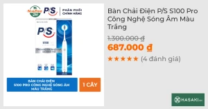 Bàn Chải Điện P/S S100 Pro Sạch Mảng Bám Tới 10X Màu Trắng