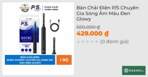 Bàn Chải Điện P/S Sonic Expert Sạch Mảng Bám 8X Màu Đen