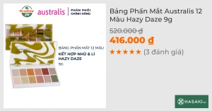 Bảng Phấn Mắt Australis 12 Màu Hazy Daze 9g