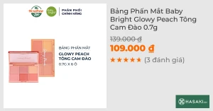 Bảng Phấn Mắt Baby Bright Glowy Peach Tông Cam Đào 0.7g