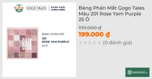 Bảng Phấn Mắt Gogo Tales Màu 201 Rose Yam Purple 25 Ô