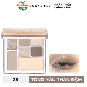 Bảng Phấn Mắt Judydoll 7 Màu - 28 Tông Nâu Than Đậm 8.5g