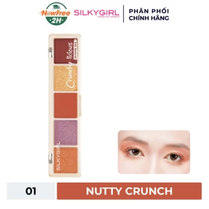 Bảng Phấn Mắt Silkygirl 5 Màu - 01 Nutty Crunch 10g