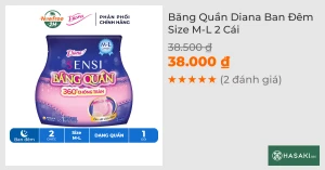 Băng Vệ Sinh Diana Dạng Quần Ban Đêm Size M-L 2 Chiếc/Gói