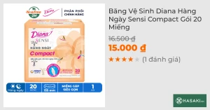 Băng Vệ Sinh Diana Hàng Ngày Compact 20 Miếng/Gói