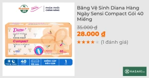 Băng Vệ Sinh Diana Hàng Ngày Compact 40 Miếng/Gói
