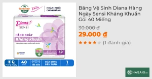 Băng Vệ Sinh Diana Hàng Ngày Kháng Khuẩn 40 Miếng/Gói