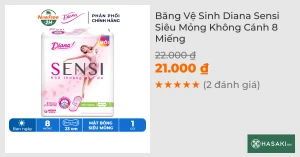 Băng Vệ Sinh Diana Sensi Siêu Mỏng Không Cánh 8 Miếng/Gói