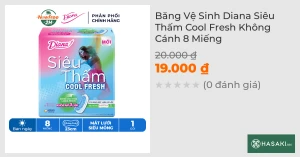 Băng Vệ Sinh Diana Siêu Thấm Cool Fresh Không Cánh 8 Miếng