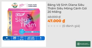 Băng Vệ Sinh Diana Siêu Thấm Siêu Mỏng Cánh 20 Miếng/Gói