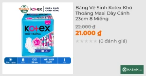Băng Vệ Sinh Kotex Bảo Vệ Toàn Diện Maxi Cánh 23cm 8 Miếng