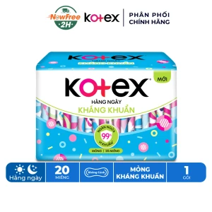 Băng Vệ Sinh Kotex Hàng Ngày Kháng Khuẩn Mỏng 20 Miếng