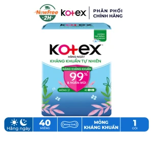 Băng Vệ Sinh Kotex Hàng Ngày Kháng Khuẩn Mỏng 40 Miếng