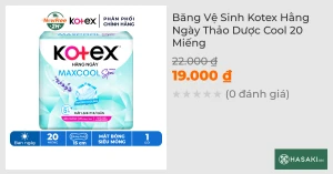 Băng Vệ Sinh Kotex Hằng Ngày Thảo Dược Cool 20 Miếng