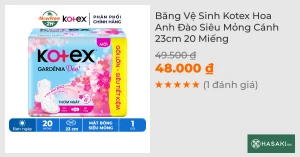 Băng Vệ Sinh Kotex Hoa Anh Đào Siêu Mỏng Cánh 23cm 20 Miếng