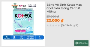 Băng Vệ Sinh Kotex Max Cool Siêu Mỏng Cánh 8 Miếng