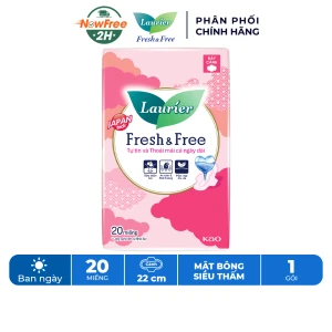 Băng Vệ Sinh Laurier Fresh&Free Dày Cánh 22cm 20 Miếng