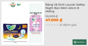 Băng Vệ Sinh Laurier Safety Night Ban Đêm 40cm 8 Miếng