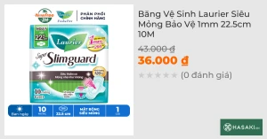 Băng Vệ Sinh Laurier Siêu Mỏng Bảo Vệ 1mm 22.5cm 10M