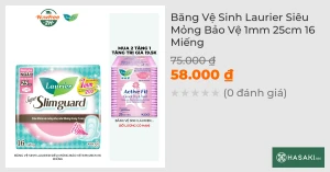Băng Vệ Sinh Laurier Siêu Mỏng Bảo Vệ 1mm 25cm 16 Miếng