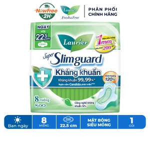 Băng Vệ Sinh Laurier Siêu Mỏng Cánh Kháng Khuẩn 22.5cm 8M