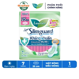 Băng Vệ Sinh Laurier Siêu Mỏng Cánh Kháng Khuẩn 25cm 7M