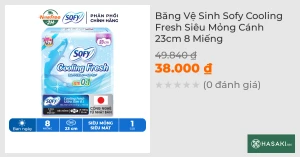 Băng Vệ Sinh Sofy Cooling Fresh Siêu Mỏng Cánh 23cm 8 Miếng