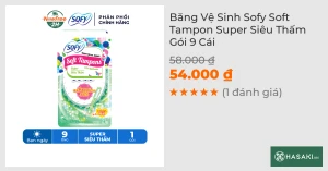Băng Vệ Sinh Sofy Soft Tampon Super Siêu Thấm Gói 9 Cái