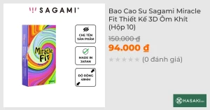 Bao Cao Su Sagami Miracle Fit Thiết Kế 3D Ôm Khít (Hộp 10)