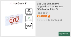 Bao Cao Su Sagami Original 0.02 Non Latex Siêu Mỏng (Hộp 2)