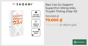 Bao Cao Su Sagami Superthin Mỏng Kiểu Truyền Thống (Hộp 10)