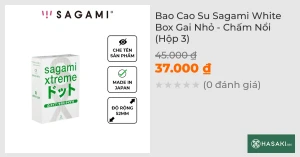 Bao Cao Su Sagami White Box Gai Nhỏ - Chấm Nổi (Hộp 3)