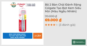 Bộ 2 Bàn Chải Đánh Răng Colgate Tạo Bọt Kem Siêu Mịn (Màu Ngẫu Nhiên)