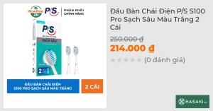Bộ 2 Đầu Bàn Chải Điện P/S S100 Pro Sạch Sâu Mảng Bám Màu Trắng