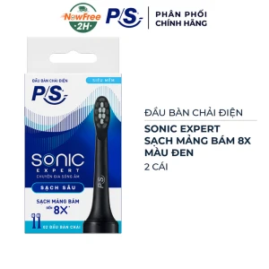 Bộ 2 Đầu Bàn Chải Điện P/S Sonic Expert Sạch Sâu 8X Màu Đen