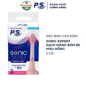 Bộ 2 Đầu Bàn Chải Điện P/S Sonic Expert Sạch Sâu 8X Màu Hồng