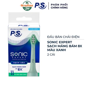 Bộ 2 Đầu Bàn Chải Điện P/S Sonic Expert Sạch Sâu 8X Màu Xanh