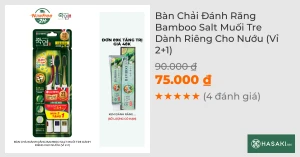 Bộ 3 Bàn Chải Đánh Răng Bamboo Salt Muối Tre Chăm Sóc Nướu