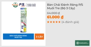 Bộ 3 Bàn Chải Đánh Răng P/S Muối Tre
