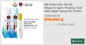 Bộ Chăm Sóc Tóc 50 Megumi Sạch Thoáng, Tươi Mát, Ngăn Rụng Tóc 3 Món