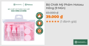 Bộ Chiết Mỹ Phẩm Hotosu Hồng (9 Món)